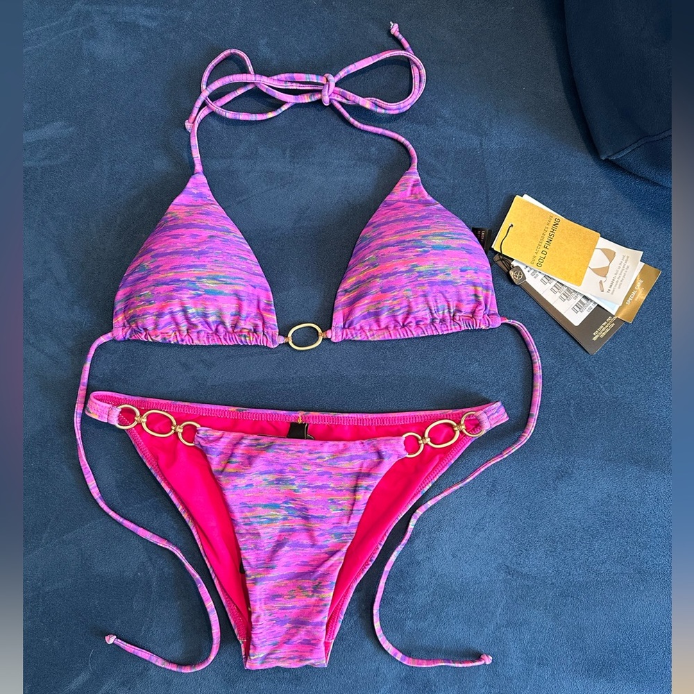 Vix Paula Hermanny- Giverny Amalfi Triangle Top and Bottom Bikini Set Size S NWT